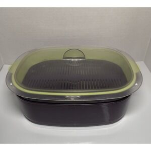 Tupperware 6 Piece 2 1/4 Quarts Oval Microwave Stack Cooker Steamer Set Vintage